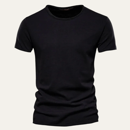 Men’s Fitted Raw Edge Crewneck T Shirt