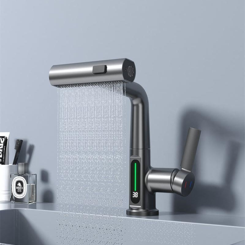 Stylish Brass Single Handle Faucet for Hot Cold Water - BritishElegance