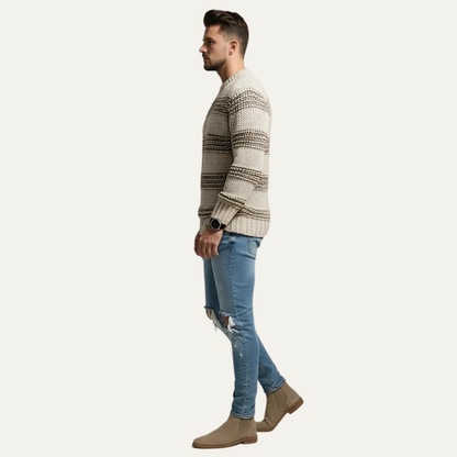 Men’s Chunky Striped Knit Sweater