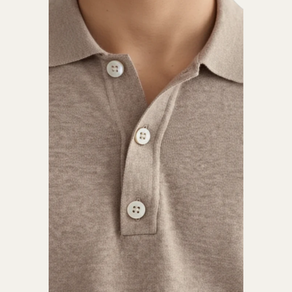 Men’s Fine Knit Long Sleeve Polo Sweater