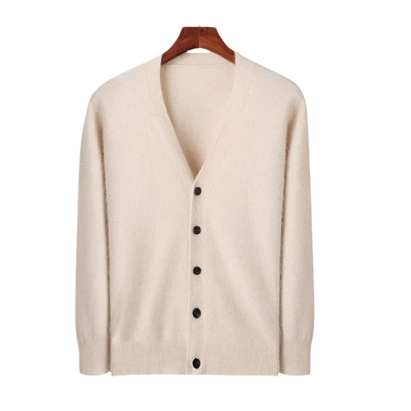 Men’s Cashmere Classic V Neck Knit Button Cardigan