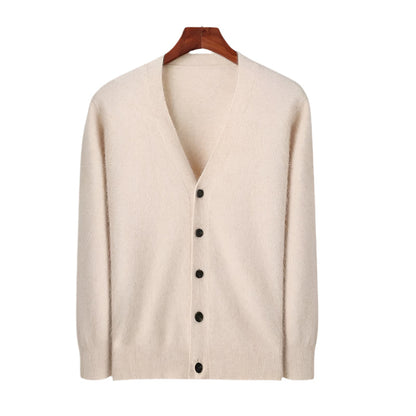 Men’s Cashmere Classic V Neck Knit Button Cardigan