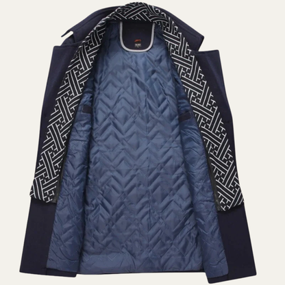 Men’s Layered Collar Peacoat Jacket