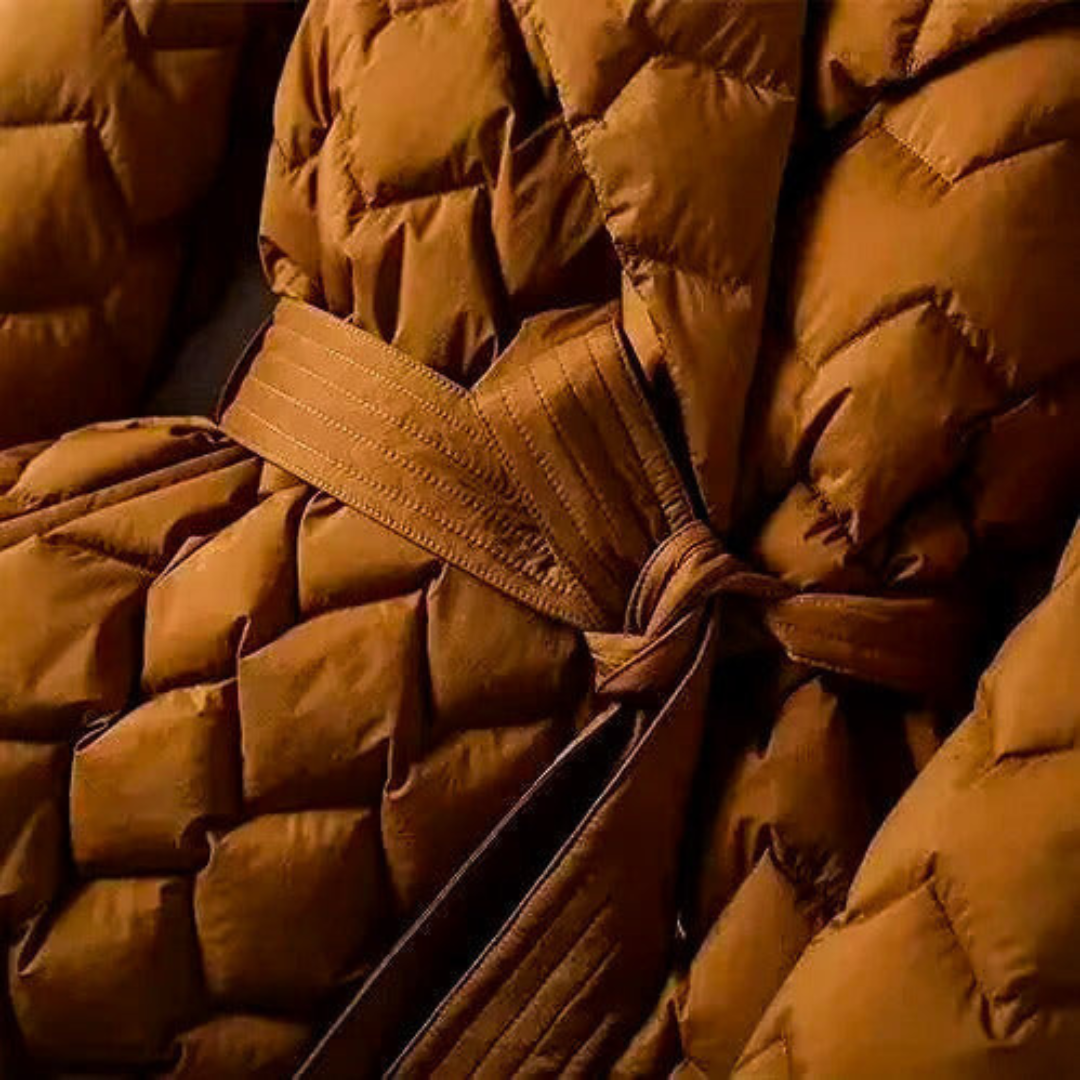 Women’s Quilted Puffer Belted Jacket