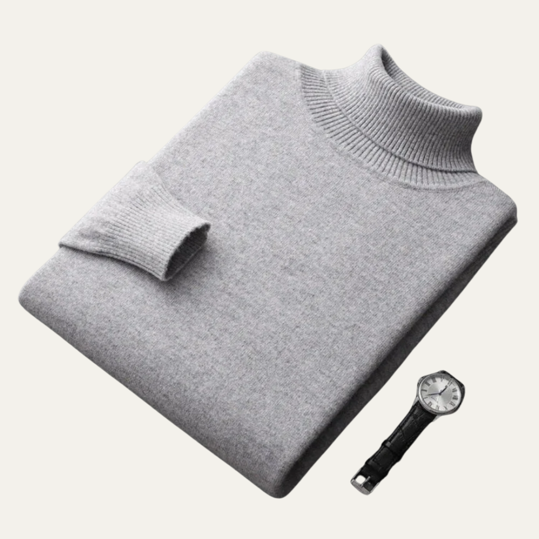 Men’s Fine Gauge Fitted Turtleneck Sweater