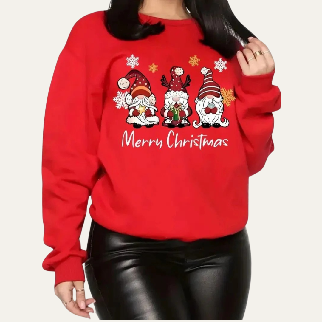 Women’s Merry Christmas Gnome Graphic Sweatshirt