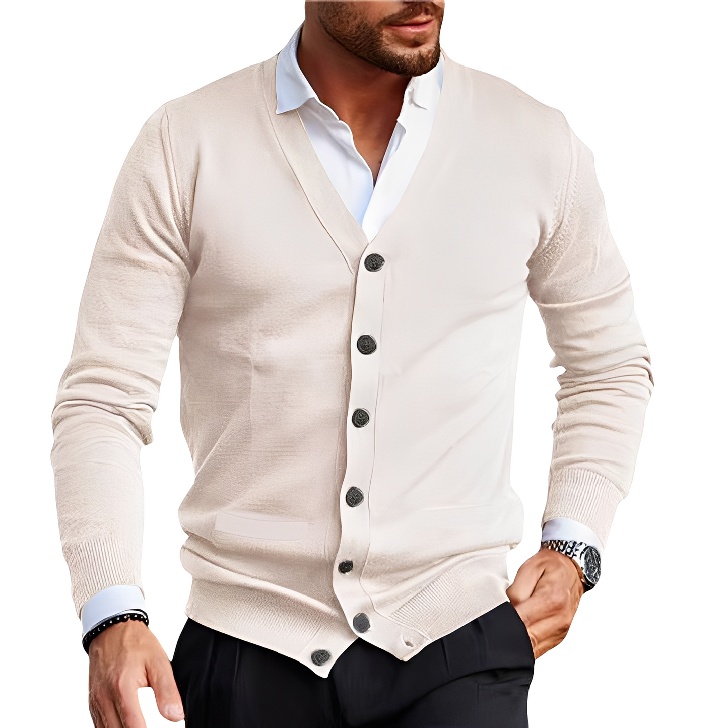 Cevori Casual Cotton Cardigan with Buttons