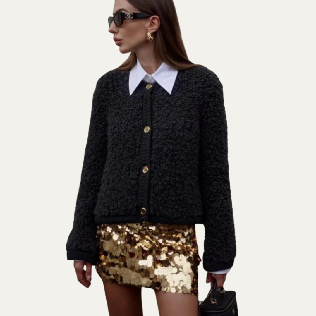 Women’s Fuzzy Cropped Insulation Cardigan