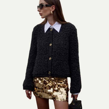 Women’s Fuzzy Cropped Insulation Cardigan