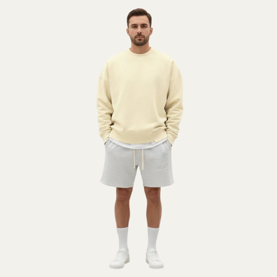 Men’s Oversized Crewneck Sweatshirt With Exposed Seam