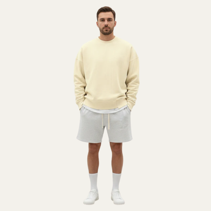 Men’s Oversized Crewneck Sweatshirt With Exposed Seam