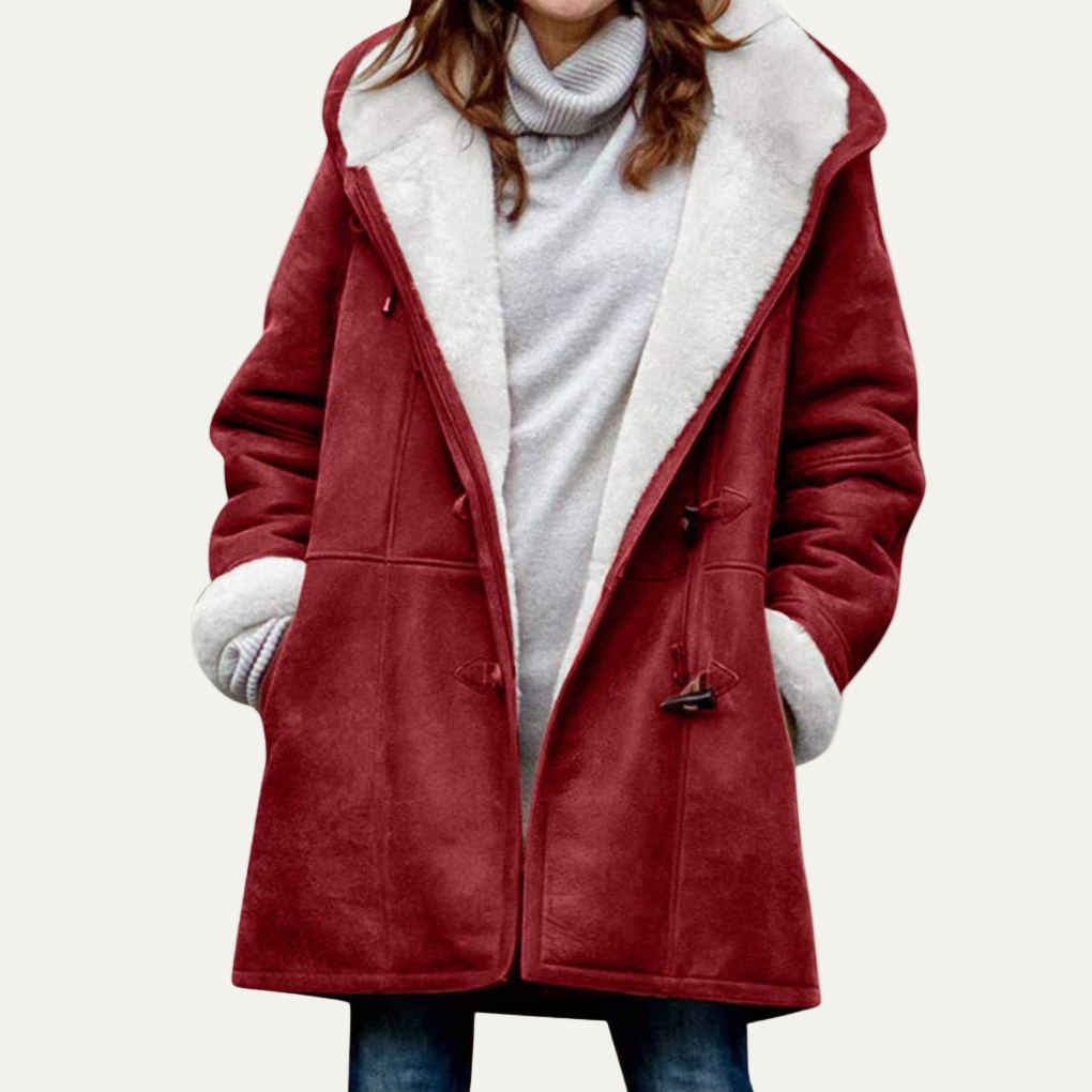 Women’s Warm Furry Lapel Button Jacket