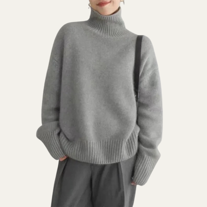 Women’s Oversized Ribbed Turtleneck Knit Sweater
