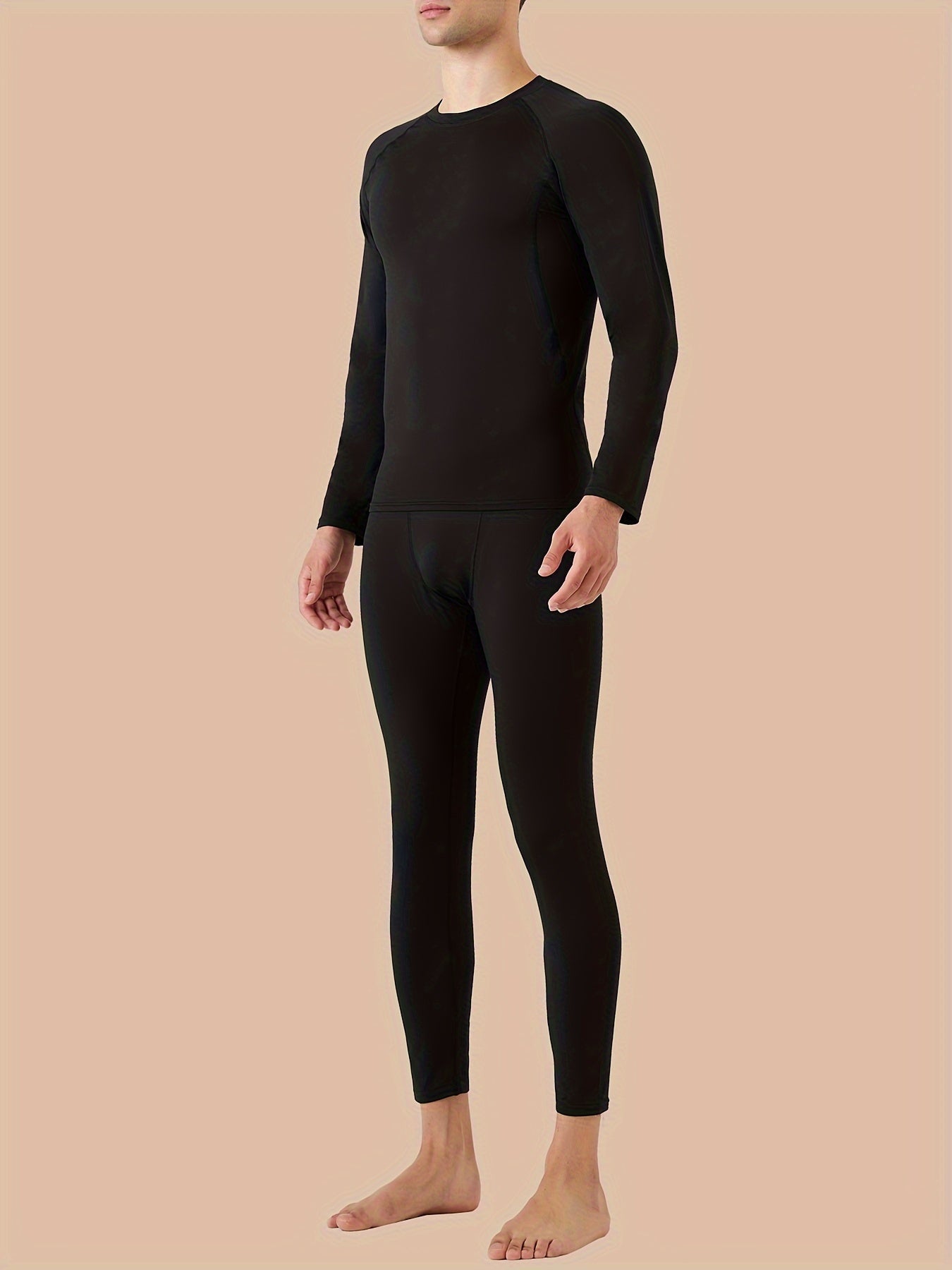 Men's Thermal Underwear Set – Fleece Lined Base Layer for Winter Sports, Skiing & Hunting