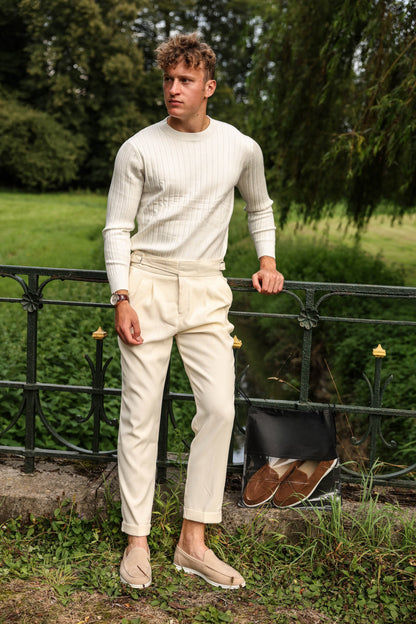Men’s Ribbed Crew Neck Jumper