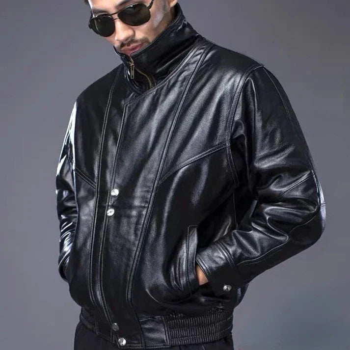 Men's Erwin Classic Black Biker Jacket