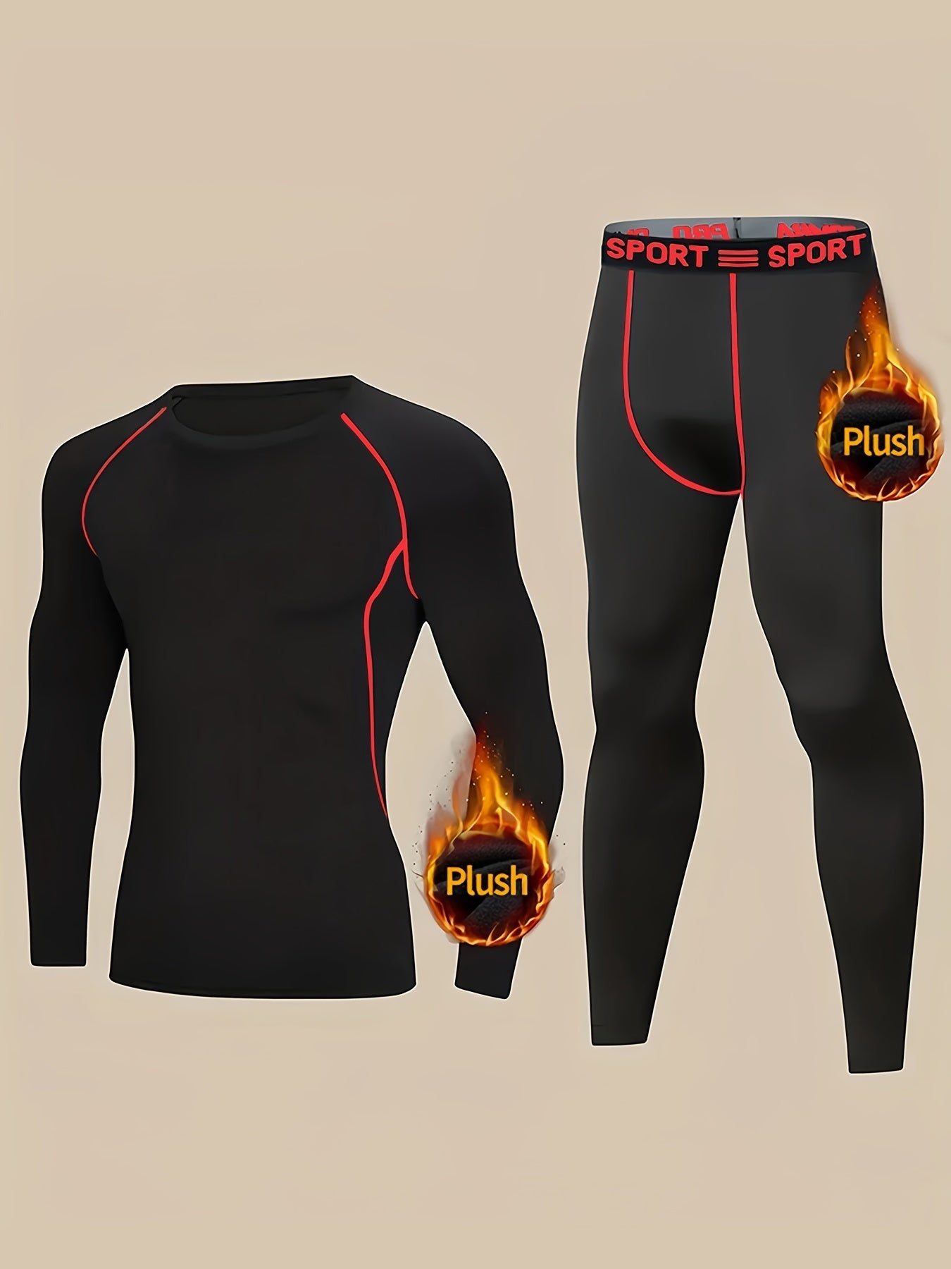 Men's Thermal Underwear Set – Fleece Lined Base Layer for Winter Sports, Skiing & Hunting