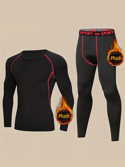 Men's Thermal Underwear Set – Fleece Lined Base Layer for Winter Sports, Skiing & Hunting