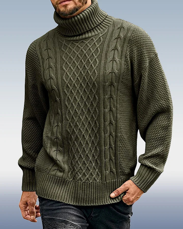 Cozy Mens Cable Knit Winter Sweater
