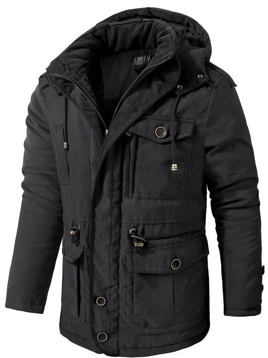 Warm Mens Waterproof Hooded Parka Jacket - BritishElegance
