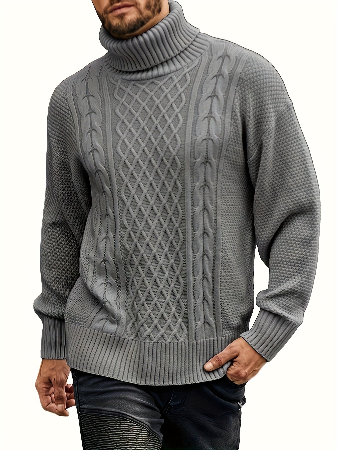 Cozy Mens Winter Crew Neck Jumper Sweater - BritishElegance