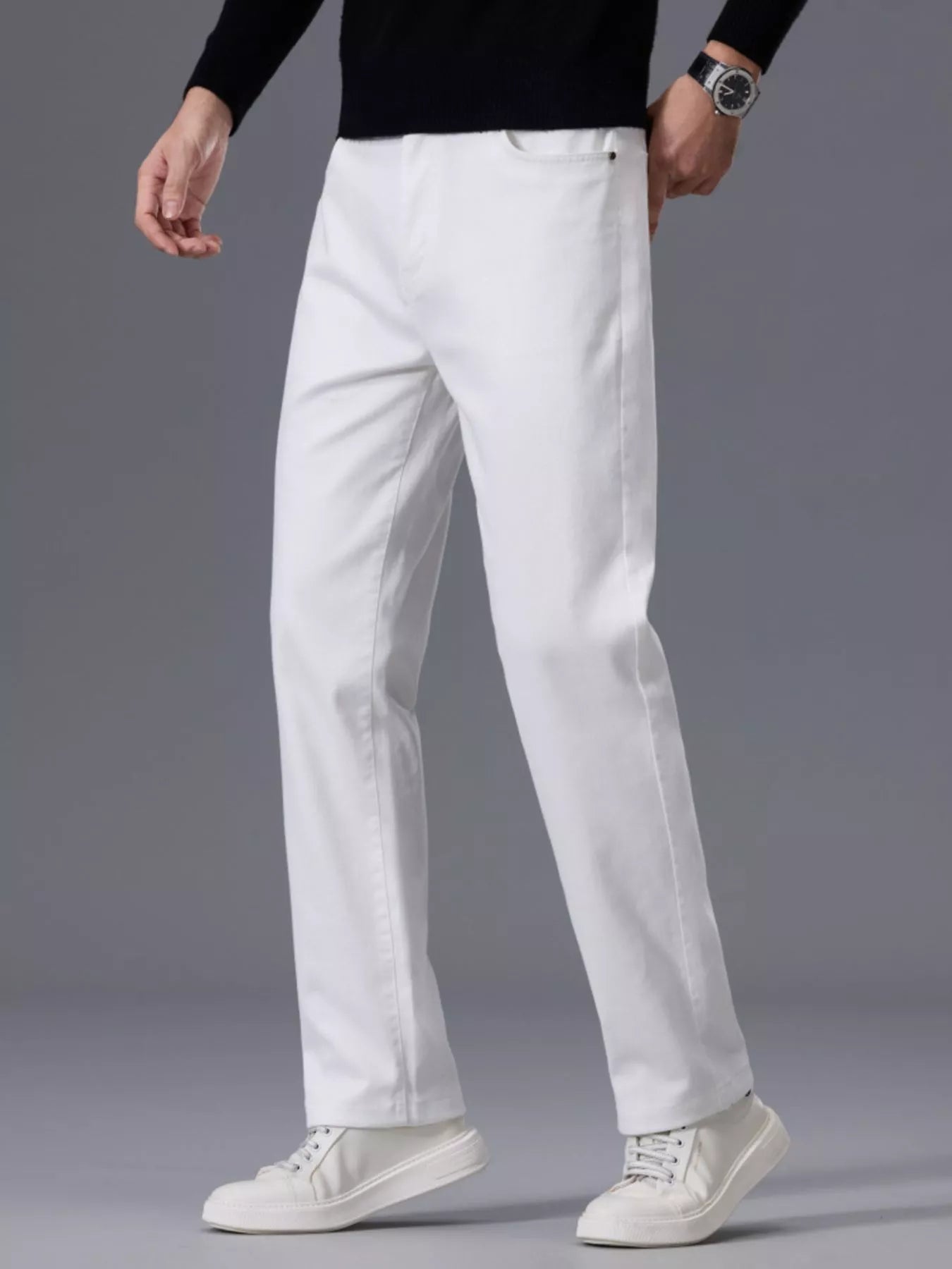 Classic Fit Men's Straight Jeans Pants - BritishElegance