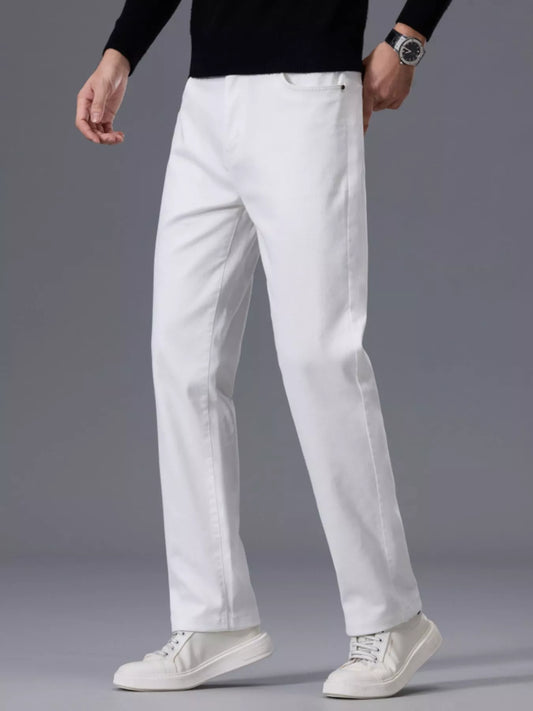 Classic Fit Men's Straight Jeans Pants - BritishElegance