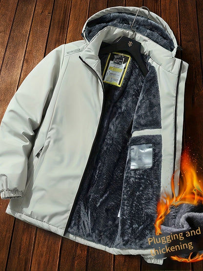 Cozy Thick Fleece Puffer Mens Winter Coat