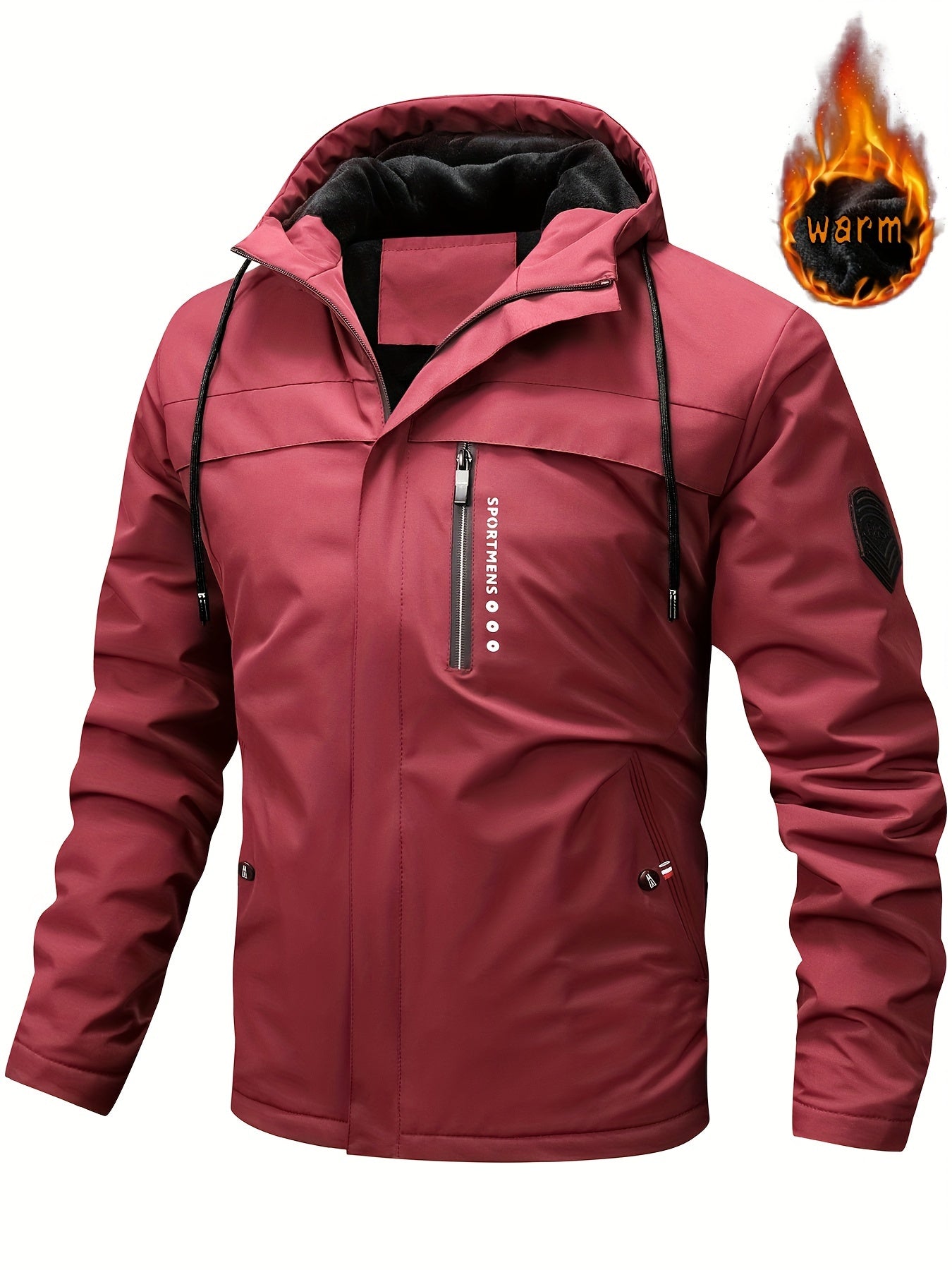 Waterproof Mens Fleece Hooded Outdoor Jacket