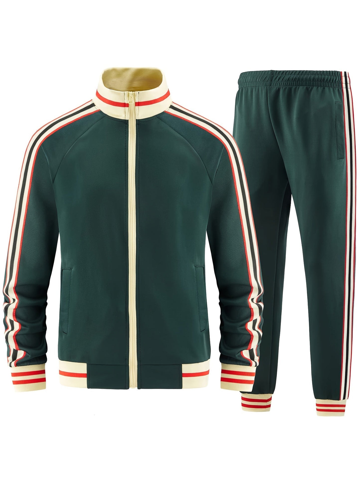 Comfortable Men's Zip Up Tracksuit Set
