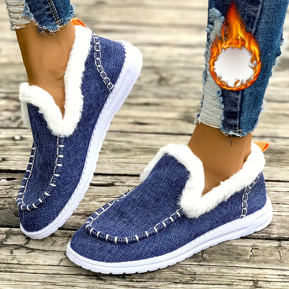 Velisse | Women’s Warm Slip-On Loafers – Plush, Lightweight & Cozy Winter Shoes
