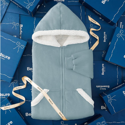 CozyHaven | Sherpa Fleece Wearable Blanket Hoodie – Zippered, Warm & Ultra-Soft