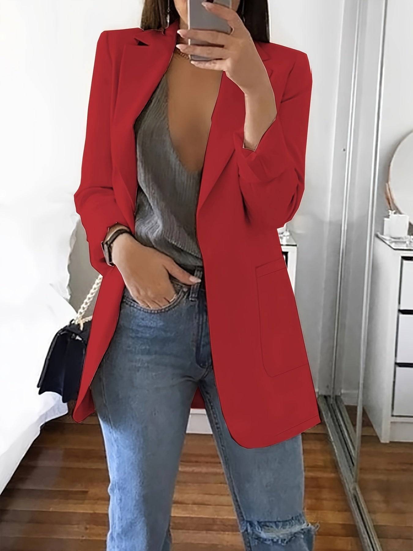 Classic Professional Solid Blazer for Women