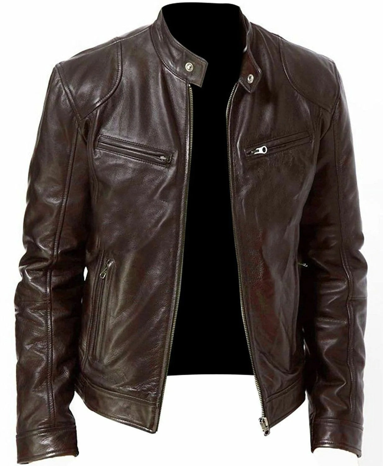 Relaxed Fit Mens Vegan Leather Jacket