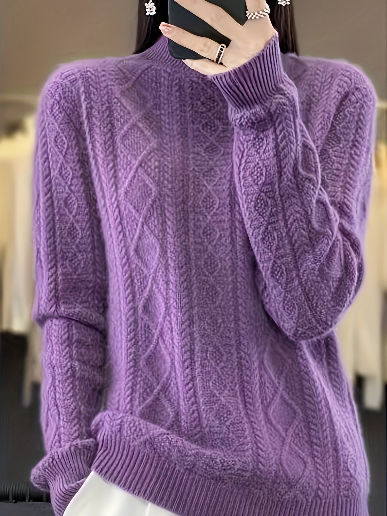 Soft Women's Crew Neck Long Sleeve Sweater - BritishElegance