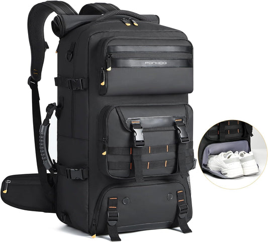 50L Flight-Ready Convertible Travel Backpack with Shoe Compartment & USB Port