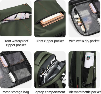 Expandable & Waterproof Travel Backpack with Vacuum Compression – Arvid