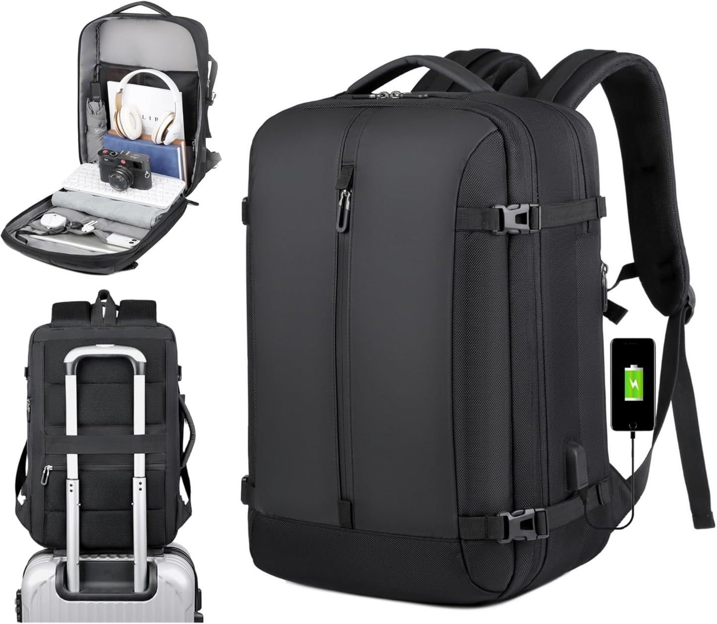 40L Expandable Waterproof Travel Backpack with USB Port & 17” Laptop Sleeve – AirVoyage (Buy 1, Take 1 FREE Promo)