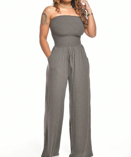 Summer Women's Strapless Drawstring Romper
