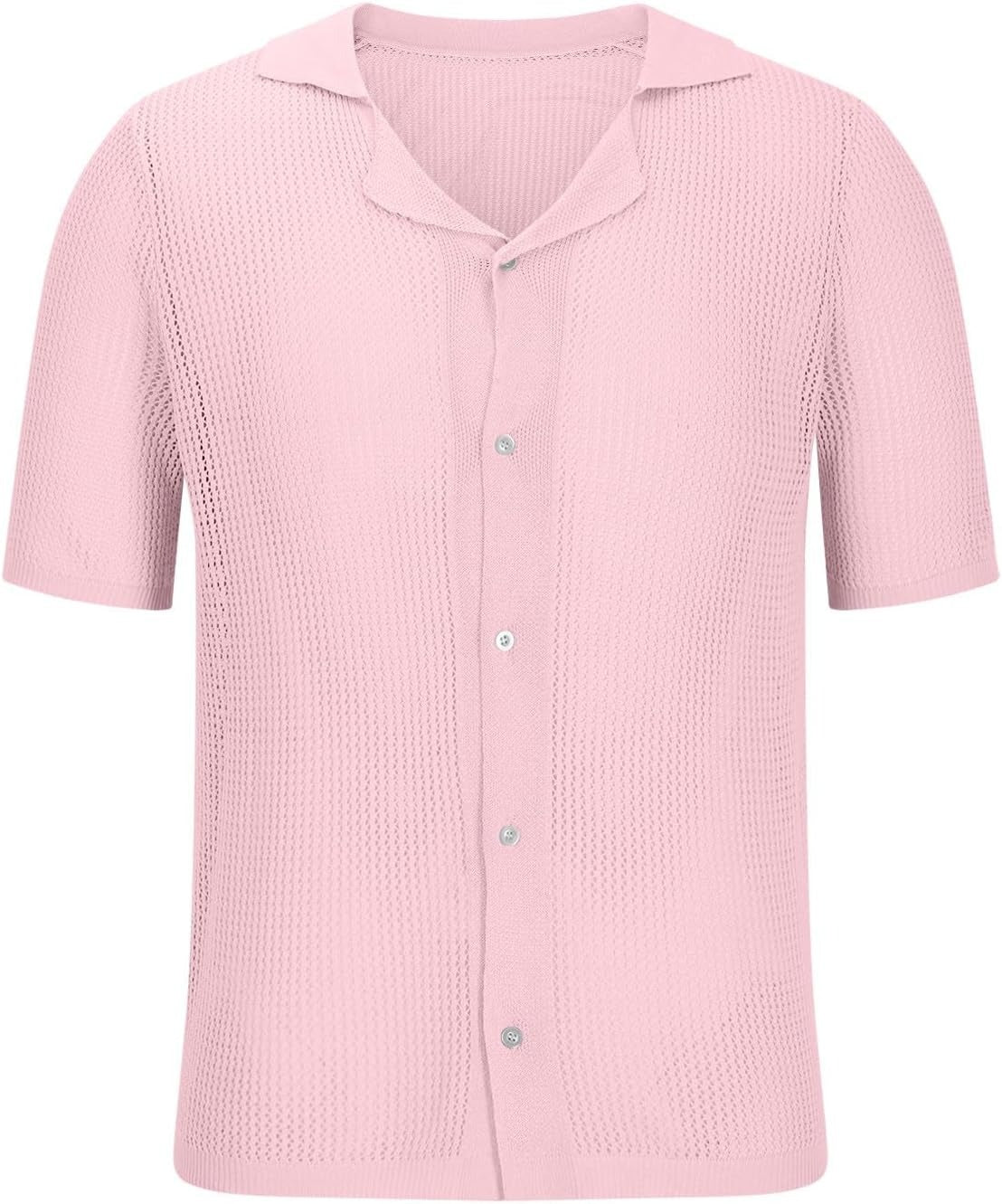 Airy Crochet Blouse with Button Front - BritishElegance
