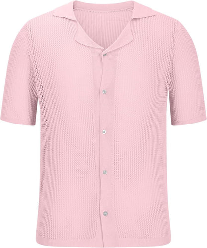 Airy Crochet Blouse with Button Front - BritishElegance