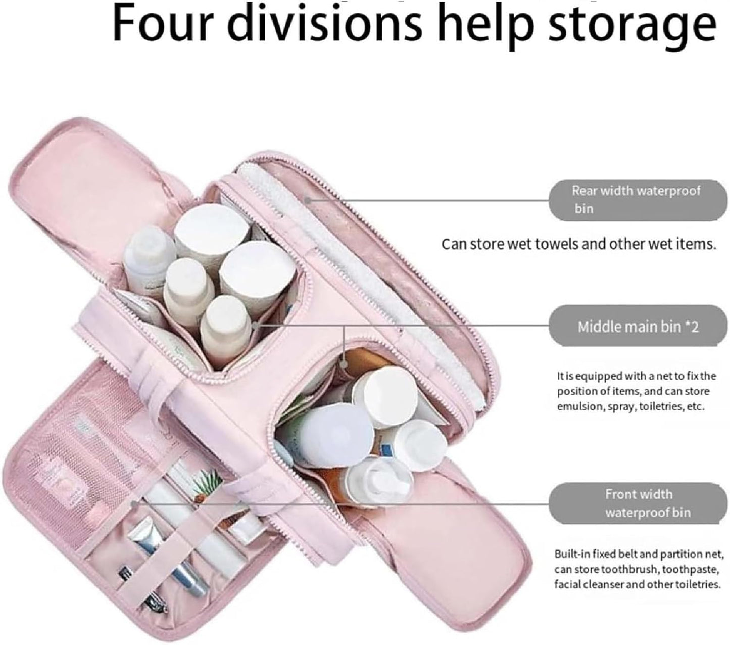 Travel Cosmetic Bag – Large Waterproof Toiletry & Makeup Organizer (4-in-1) – Selvane