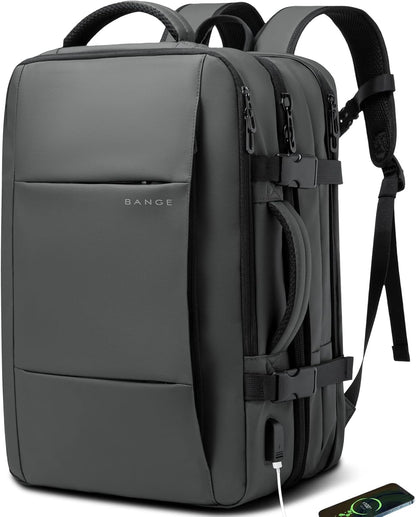 Expandable 26–45L Waterproof Travel Backpack with Laptop Sleeve & Duffle Carry