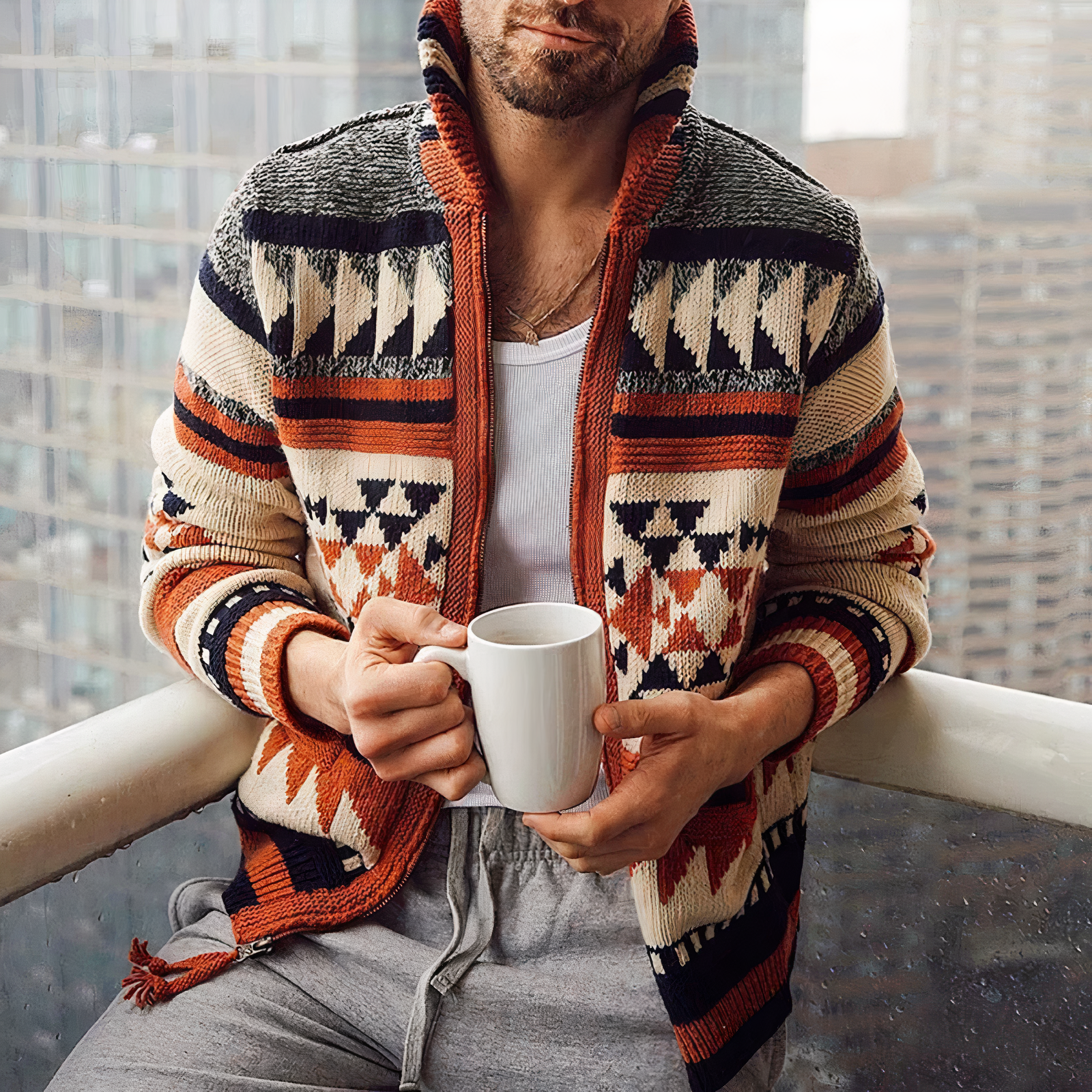 Classic Mens Vintage Zip Hoodie Jacket - BritishElegance