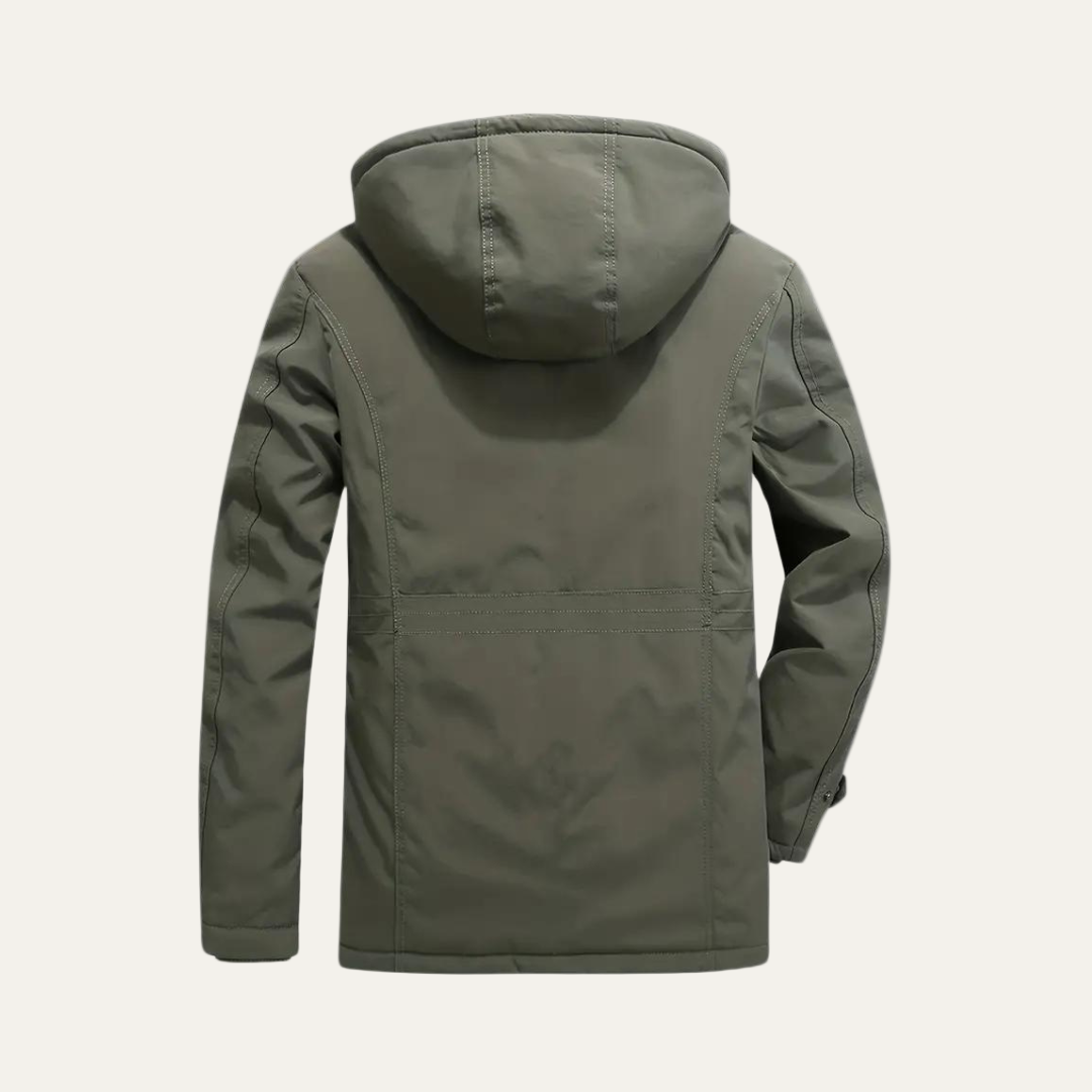 Men’s Rugged Insulated Outdoor Parka with Removable Hood