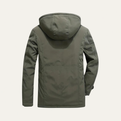 Men’s Rugged Insulated Outdoor Parka with Removable Hood