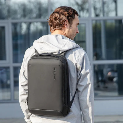 Lightweight Compact Laptop Rucksack Black Grey Durable Case - BritishElegance