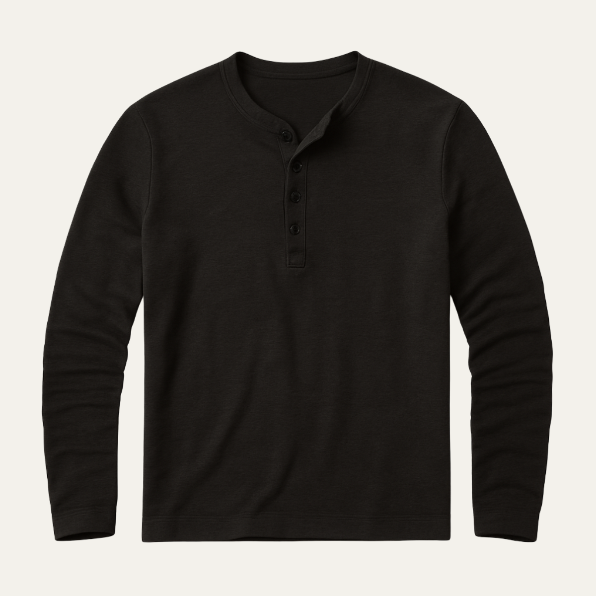 Men’s Long Sleeve Crewneck Henley Shirt