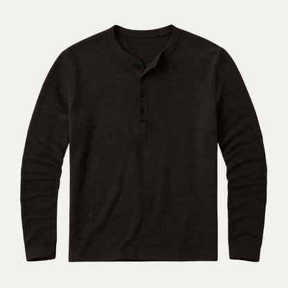 Men’s Long Sleeve Crewneck Henley Shirt