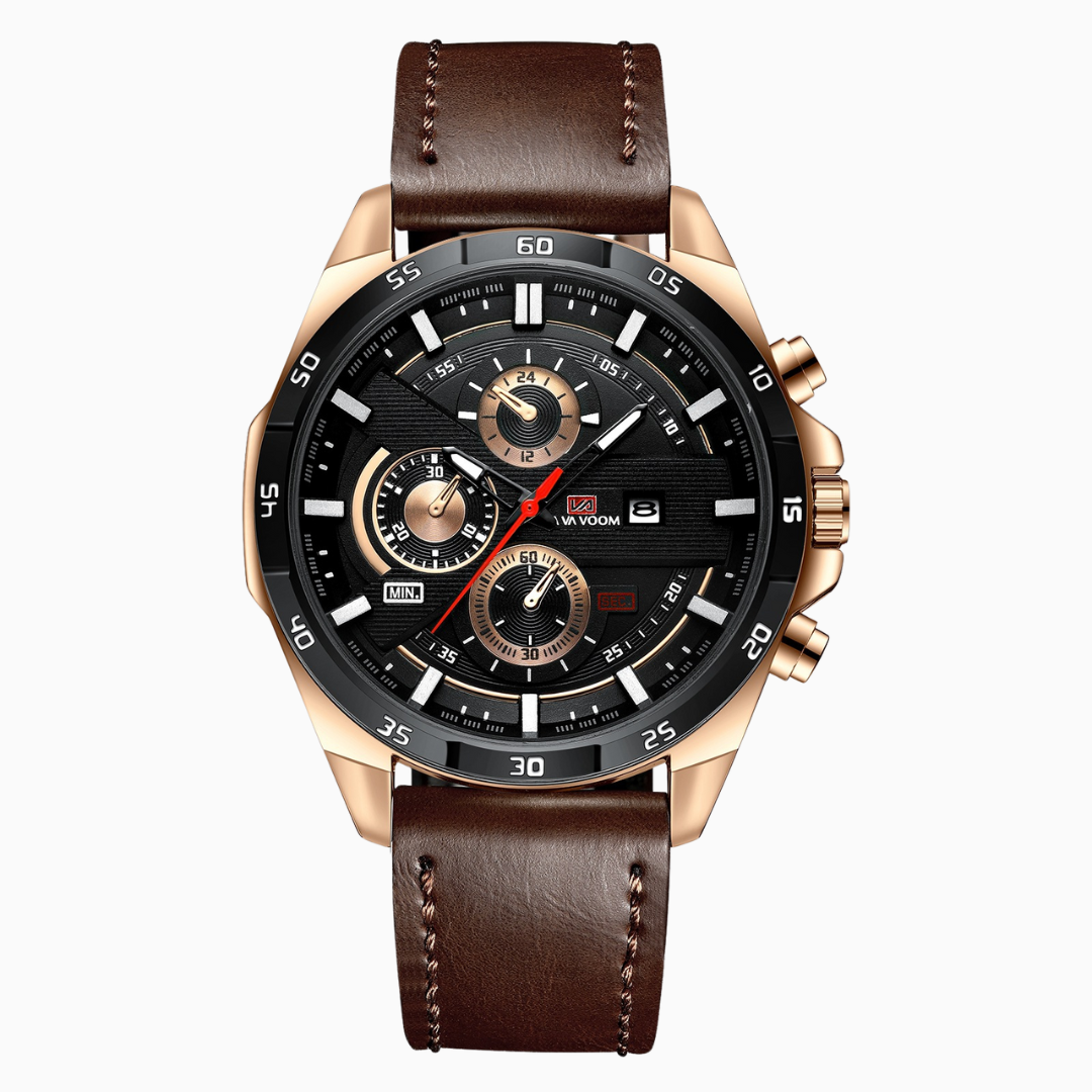 Luxury Men's Classic Leather Watch - BritishElegance